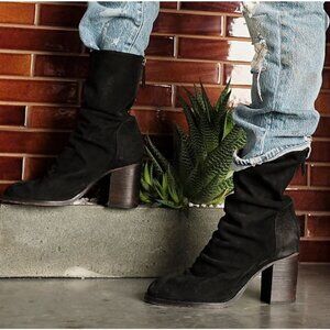 Free People women's Elle Block Heel Boots black suede 39 Portugal